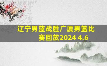 辽宁男篮战胜广厦男篮比赛回放2024 4.6